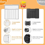 Homecor Silverware Drawer Organizer - Expandable Drawer Organizer for Kitchen, Utensil Holder BPA Free Flatware and Cutlery Tray for Spoons Forks Knives, Plastic Kitchen Organizer and Storage, White