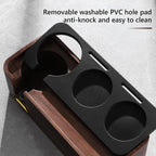 Bincoo Espresso Tamper Station - Walnut Wood Espresso Organizer for Storage 51-58mm Tamper,Distributor,Portafilter,Puck Screen,Coffee Station Holder for Coffee Bar, Adjustable Height