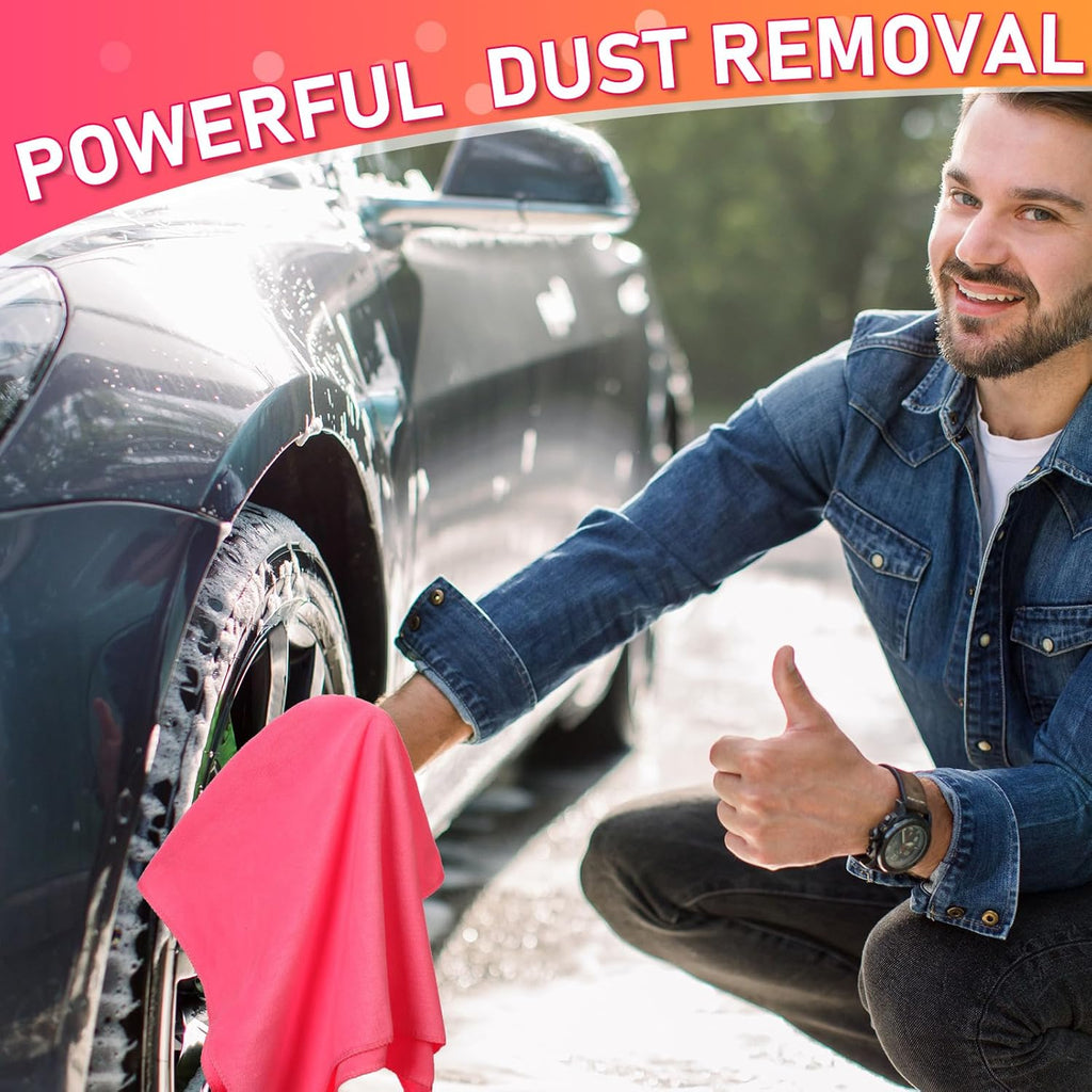 Newwiee 6 Pcs Extra Large Microfiber Cleaning Cloth 30" x 20" Washable Reusable Microfiber Towel Streak Free Lint Free Cloth for Cleaning Home Glass Office Window Bathrooms (Pink,Yellow,Light Blue)