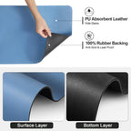 Dish Drying Mat for Kitchen Counter | Coffee Bar Mat for Countertops | Heat Resistant Drainer Mat with Non-slip Rubber Backed | Hide Stain Kitchen Absorbent Draining Mat | Blue 16"x24"