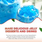 New Fanale Coconut Jelly Topping nata de coco for Boba Tea | Ice Cream | Yogurt | Smoothie | Milk Tea | Desserts Blueberry Heart Shaped, 6.6 pound (Pack of 4)| JEL027-CS