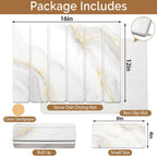 2 PCS Stone Dish Drying Mat for Kitchen Counter,Quick Dry Stone Dishes Mats,Marbled Water Absorbing Diatomaceous Earth Drying Pad for Countertop Bottles Utensils Cups(Gold White 16"×12" & 8"x4")