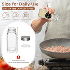 4 Pack Magnetic Spice Rack with 24 Spice Jars, Spice Labels, Chalk Marker and Funnel Set, Magnetic Spice Organizer Shelf for Refrigerator, Microwave, Seasoning Organizer for Kitchen