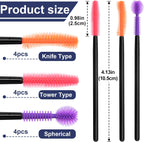 OIIKI 12 pcs Crevice Cleaning Brushes, Silicone Nook and Cranny Sewing Machine Cleaning Brushes, Tiny Cleaning Brushes for Small Crevices, Machine Gaps, Computer Keyboards (Orange, Purple, Red)