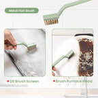 6Pack Kitchen Cleaning Brush Set,Deep Clean Gas Stove Brass Brush, Kitchen Sink Nylon Brushes,Cooktop Scraper,Stiff Bristles Rust Removing and Dust, Scrubber Brush for Range Hood Grease Grime