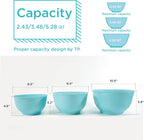 TP Large Mixing Bowl Set with Lids, Melamine Nesting Bowls Set for Pasta Baking Salad Mixing, Set of 3, Glossy Turquoise