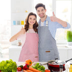 Handepo 4 Pcs Kitchen Cooking Aprons with Pockets Adjustable Waterproof Baking Apron for Women Men, Chef,BBQ, Christmas Gift