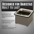 Rattleware Stainless Steel Knock Box - Perfect for Home, Cafe, Restaurant, Hotel, Office, or Commercial Establishment - Heavy Duty Knock Box Trusted By Baristas Worldwide (7.5" x 7" x 4")