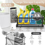 Kitchen Sink Caddy Organizer, 10.5" X 4.0" X 3.6" Sink Sponge Holder for Kitchen with Instant Drying Stone and Dish Brush Holder, Bathroom Organizer for Sponges, Scrubbers, Soap