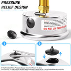 MEANLIN MEASURE 0~60Psi Stainless Steel 1/4" NPT 2.5" FACE DIAL Liquid Filled Pressure Gauge, Pool Sand Filter Pressure Test Center Back Mount, with 1/4" x 1/2" NPT and 1/4" x 3/8" NPT Hex Bushing