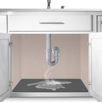 The Original Under Sink Mat - Adjustable Silicone mat, Waterproof Under The Sink Bathroom Vanity Mat - 28" x 19" or smaller