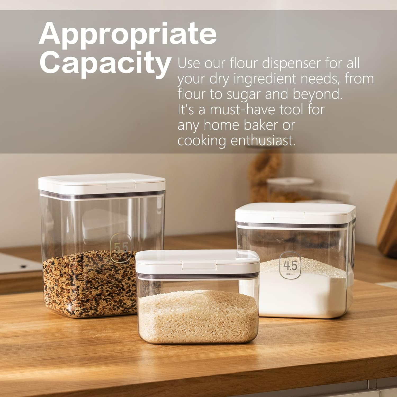 Flour Storage Container - 2.8L Keep Your Flour Fresh and Conveniently Accessible