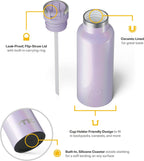 RTIC 16oz Journey Bottle Metal Stainless Steel Vacuum Insulated, BPA Free, Reusable, for Water, Hot and Cold Drinks, Travel, Sports, Camping, Lavender Glitter