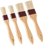 Boao 4 Pieces Natural Bristle Pastry Brush Beech Wooden Handle Basting and BBQ Brushes for Cooking, Butter, Oil, Egg, Marinade, Grilling, Baking, Kitchen Food(1 Inch, 1 1/2 Inch)