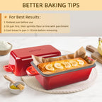 9x5 Enameled Cast Iron Loaf Pan with Lid - 2 in 1 Homemade Sourdough Bread Baking Pan