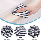 Homaxy 24 Pack Kitchen Dish Cloths, Ultra Soft and Absorbent Dish Towels, Reusable Fast Drying Microfiber Cleaning Cloth, Coral Velvet Wave Design No-lint, 10 x 10 inches, Dark Grey