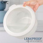 COOK WITH COLOR Prep Bowls with Lids- Wide and Deep Nesting Plastic Small Mixing Bowl Set with Lids, 8 Piece Set - Deep Bowls, Blue/Grey