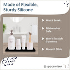 Countertop and Vanity Tray - 2 PC Large 11.7" Silicone Bathroom Trays, Counter Organizer, Dish Soap Sponge Holder Kitchen Sink Tray Organizer, Sink Caddy Toothbrush Key Kitchen Soap Trays