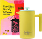 Yellow French Press Coffee Maker - Colorful, Retro And Stylish Insulated Coffee Brewer - Large Size Brews 4 Cups