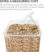 Vtopmart Extra Large Tall Airtight Food Storage Containers, 4 Pieces 5.9qt/6.5L Plastic PBA Free Kitchen Pantry Canister for Spaghetti, Flour and Baking Supplies, with 24 Labels, Black