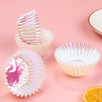 Iridescent Pink Cupcake Liners Wrappers Baking Cups Cupcake 100-Count Food Grade Gradient Design