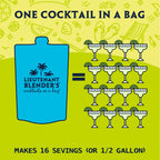 Lt. Blender's Skinny Margarita in a Bag - Skinny Margarita Mix - Each Bag Makes 1/2 Gallon of Keto Friendly Skinny Mixes – Low Carb Margarita Mix – Add Liquor, Wine or as Mocktails (Pack of 1)