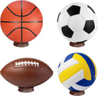 JUXYES Wooden Sphere Holder Display Stand, 3 Pack Large Wood Sport Ball Stand, Simple Round Display Easel Stands for Soccer Ball, Footballs, Baseball, Tolleyball, Basketball, Rugby, 72mm