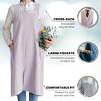 HANEE Cotton Aprons for Women and Men | Cross-Back Apron with Pockets
