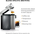 Nespresso Vertuo Coffee and Espresso Machine by De'Longhi, 1597 milliliters, Silver