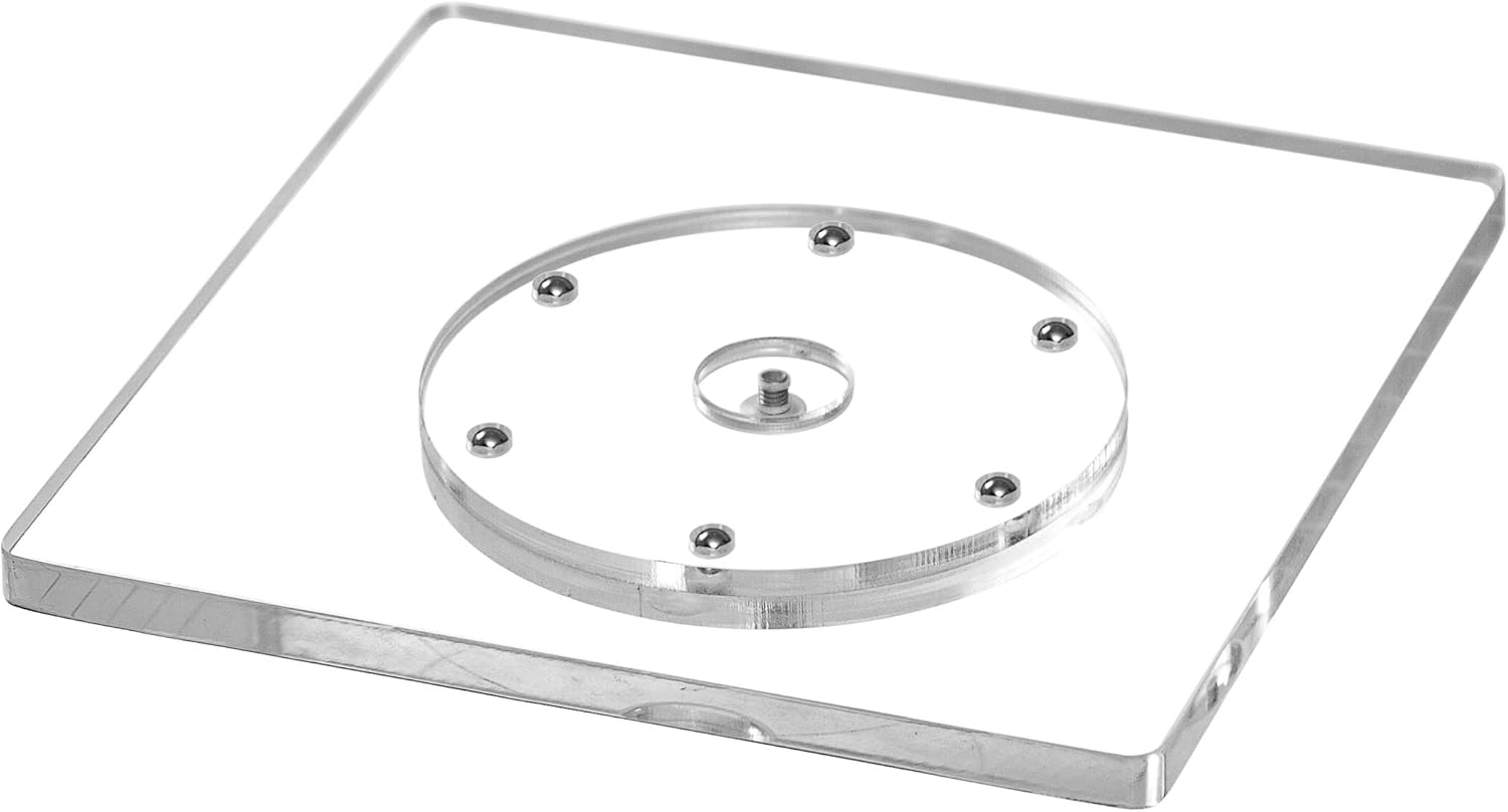 CY craft Cookie Decorating Turntable with Anti-Slip Silicone Mat,Cup Cake Sugar Icing Cookie Decorating Supplies Tools,Clear Acrylic Small Lazy Susan Turn Table,6.3 x 6.3 Inch,Square,Pack of 1