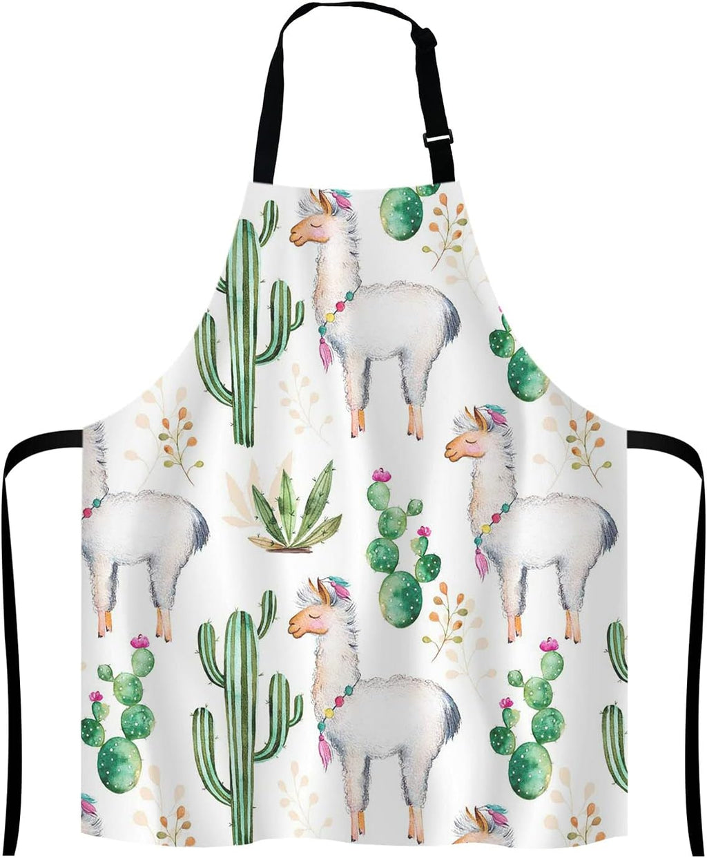 Llama Cacti Apron for Women and Men, Adjustable Kitchen Chef Apron for Cooking Baking - Cute Birthday, Anniversary, Mother's Day Apron Presents for Mom Wife Girlfriend Aunt Grandma