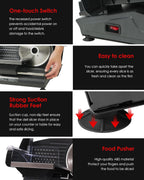 TOOGOOD 7.5" Electric Meat Slicer, with Stainless Steel Blade, Adjustable Thickness Food Slicer Machine for Home Use, Cuts Meat, Ham, Hard Cheese and Deli (Black)