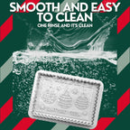 Christmas Cookie Cutters, 4-Piece 3D MERRY CHRISTMAS Plastic Cookie Stamp Set, Comes with Merry Christmas in English, Perfect for Christmas cookie baking and parties