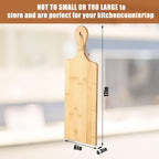 Patelai 12 Packs Wooden Cutting Board Set with Handles Large Kitchen Serving Plain Chopping Board Bulk Gifts for Mom for Vegetables Meat Pizza Cheese Fruit Bread(Bamboo,17 x 6 Inch)