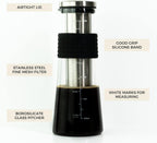 Cafe Crush Club Cold Brew Coffee Maker | Fire Toughened Borosilicate Glass | 304 Stainless Steel Infuser | 1000ml / 34 oz | Cold Brew Iced Coffee Pitcher