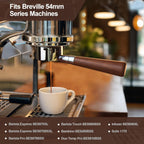 54 mm Bottomless Portafilter Compatible with Breville Barista Express Machines 3 Ears Espresso Portafilter with Puck Screen,Stainless Steel Porta filter, Rosewood Handle