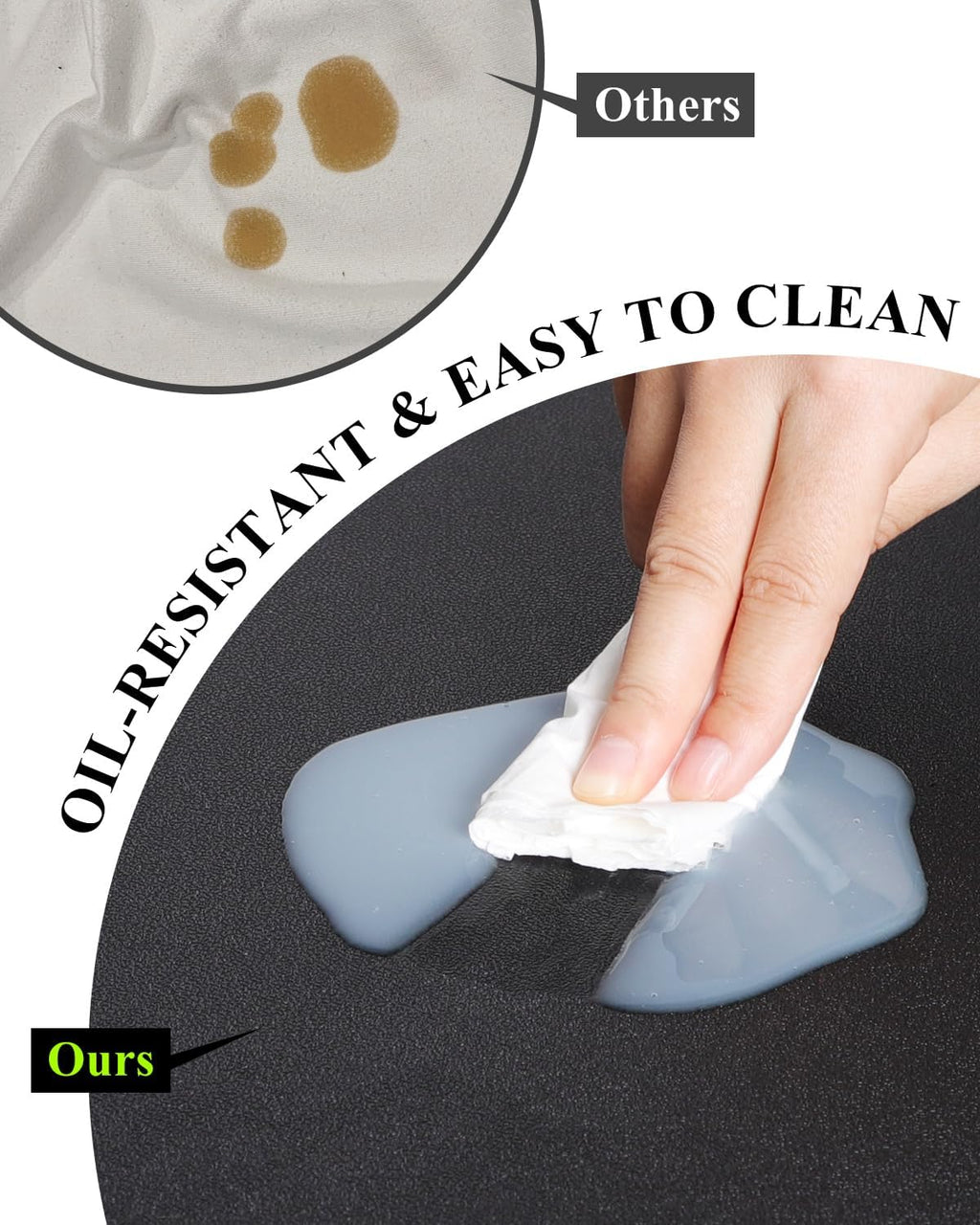 Black Plastic Table Cover Protector, 24" x 48" Waterproof Easy Flat PVC Desk Pad Mat, 1.5mm Thick Rectangle Vinyl Table Top Protector for Dining Room Table, Office, Dresser