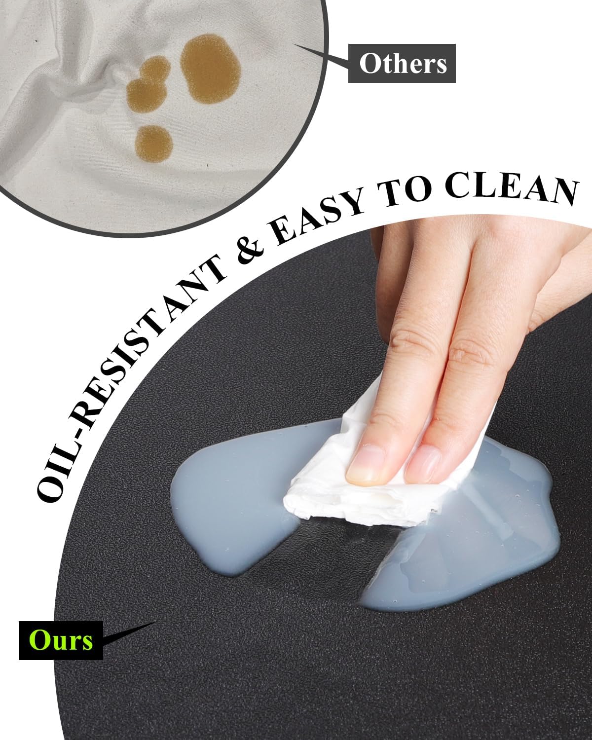 Black Plastic Table Cover Protector, 54" x 54" Waterproof Easy Flat PVC Desk Pad Mat, 1.5mm Thick Waterproof Vinyl Table Top Protector for Dining Room Table, Office, Dresser