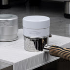 IKAPE 58MM Coffee Distributor, Gravity Adaptive Espresso Distributor Fits All Over 58MM Espresso Portafilter, Compatible with 58.35MM Rancilio Bottomless Portafilter (White)