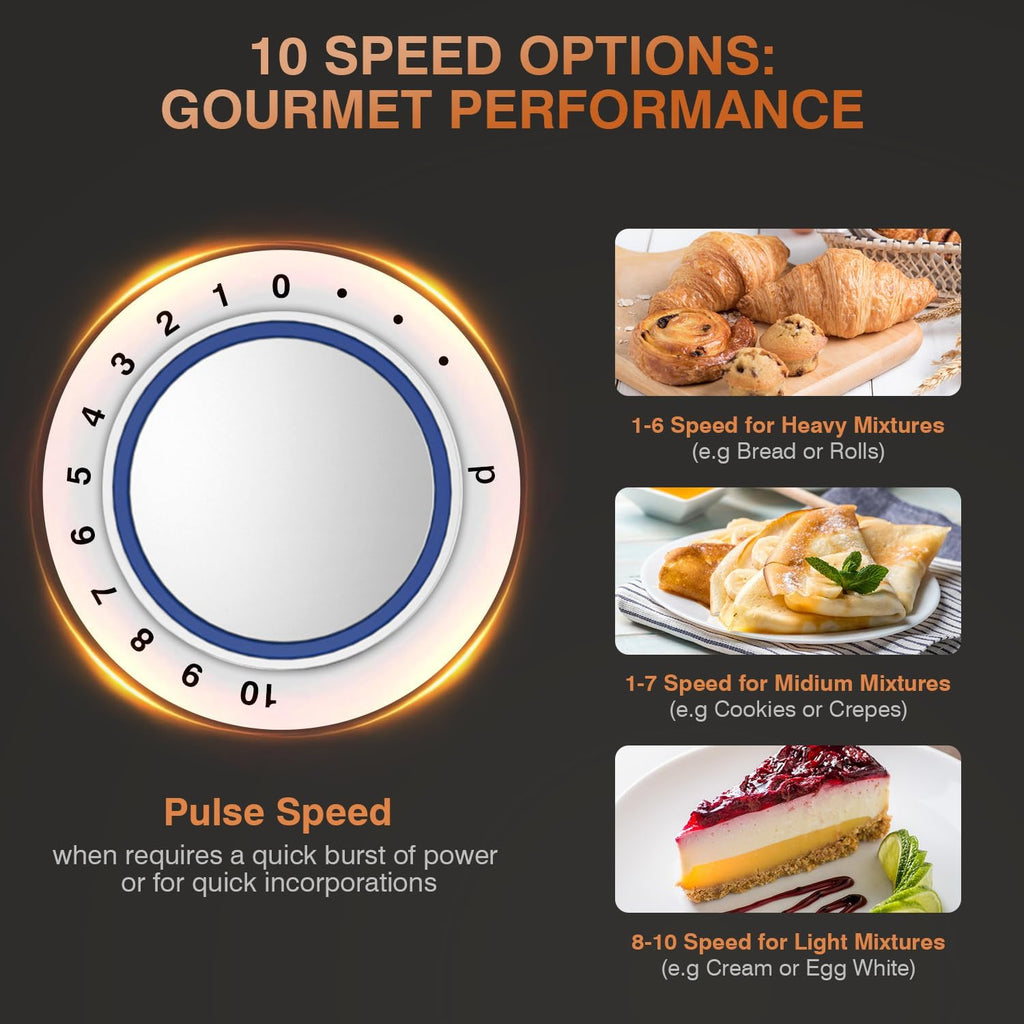 Mini Angel Stand Mixer,10-Speed Kitchen Electric Mixer,Tilt-Head Food Mixer with Dough Hook, Wire Whisk, Flat Beater, Stainless Steel Bowl (Blue2, 5QT)