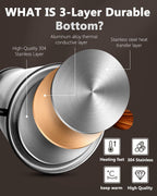 Harriet Gooseneck Kettle with Thermometer for Pour Over Coffee and Tea, 37 fl oz, Stainless Steel, Durable 3-Layer Base, Ideal Spout for Precision Pouring, Compatible with all Stove Tops, Black