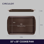 Circulon Nonstick Bakeware, Nonstick Cookie Sheet / Baking Sheet - 10 Inch x 15 Inch, Chocolate Brown