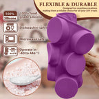 HKNMTT Silicone Round Cookie Mold, 4 PCS Candy Chocolate Moulds, 12-Cavity Cylinder Non-Stick Food Grade BPA Free Moulds for Making Handmade Soap Mini Cake Jelly Brownie Pudding Jello