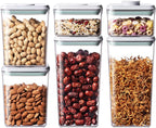 Pop Food Storage Containers Set, 6Pcs Airtight Containers with Lids for Kitchen Pantry Organizers and Storage,One Button Opening BPA-Free Food Containers for Cereal Flour Sugar(0.6, 1.3, 1.9Qt)*2