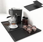 Coffee Bar Mat, Coffee Maker Mat, 24"x16" Silicone Coffee Mat, Spill-Proof, Non-Slip, Heat-Resistant, Fits Under Coffee Maker & Dish Rack (Black, 24"x16")
