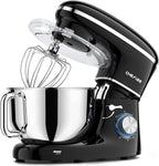 CHeflee Stand Mixer,660W 6+P With 6.5QT Stainless Steel Bowl,Dough Hook, Wire Whip & Beater,for Most Home Cooks,Black