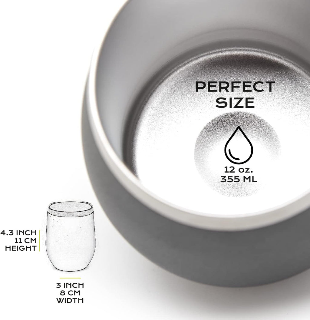 BALIBETOV 5 pcs large Yerba Mate Cup and Bombilla Kit, Includes one 12 oz Yerba Mate Gourd with Lid, Two Bombillas Mate Straw and one cleaning brush | Stainless steel | Double Walled