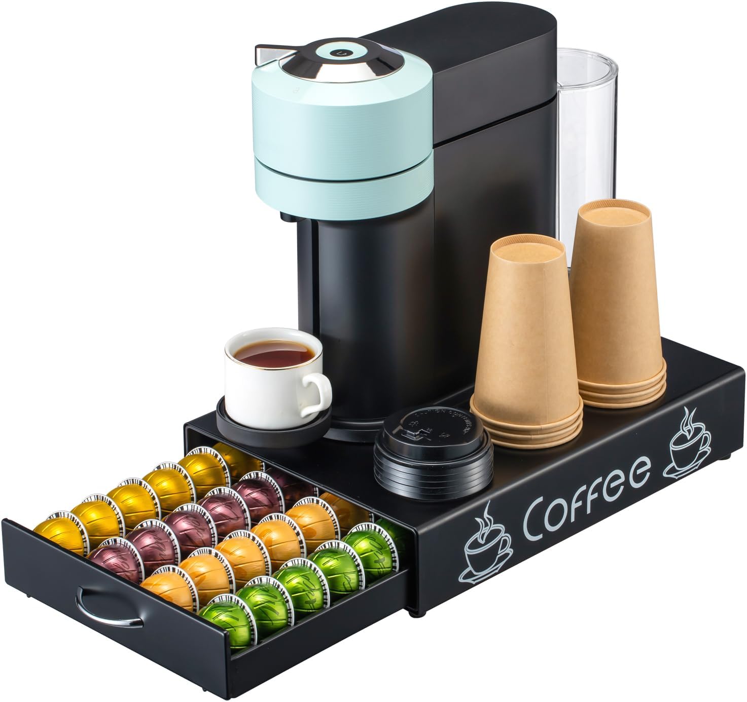 Rice rat Nespresso Pod Holder Pod Drawer Cabinet Pod Storage Rack For Counter,10.6'' Wide by 16.5'' Deep by 3.5'' High (30 Pods)