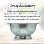 Bellemain 3 Qt Metal Colander with Handle | Pasta, Spaghetti, Berry, Fruit, Vegetable, Kitchen Food Strainer Basket | 18/8 Stainless Steel Colander Bowl | Pot Drainer for Cooking, Sifter Strainer