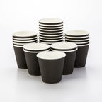 Restaurantware 8 Ounce Disposable Cups Pack of 25 Double Wall Hot Cups–Lids Sold Separately, Designed with a Rippled Wall and Black Paper Insulation, Ideal for Coffee, Hot Chocolate, and Tea